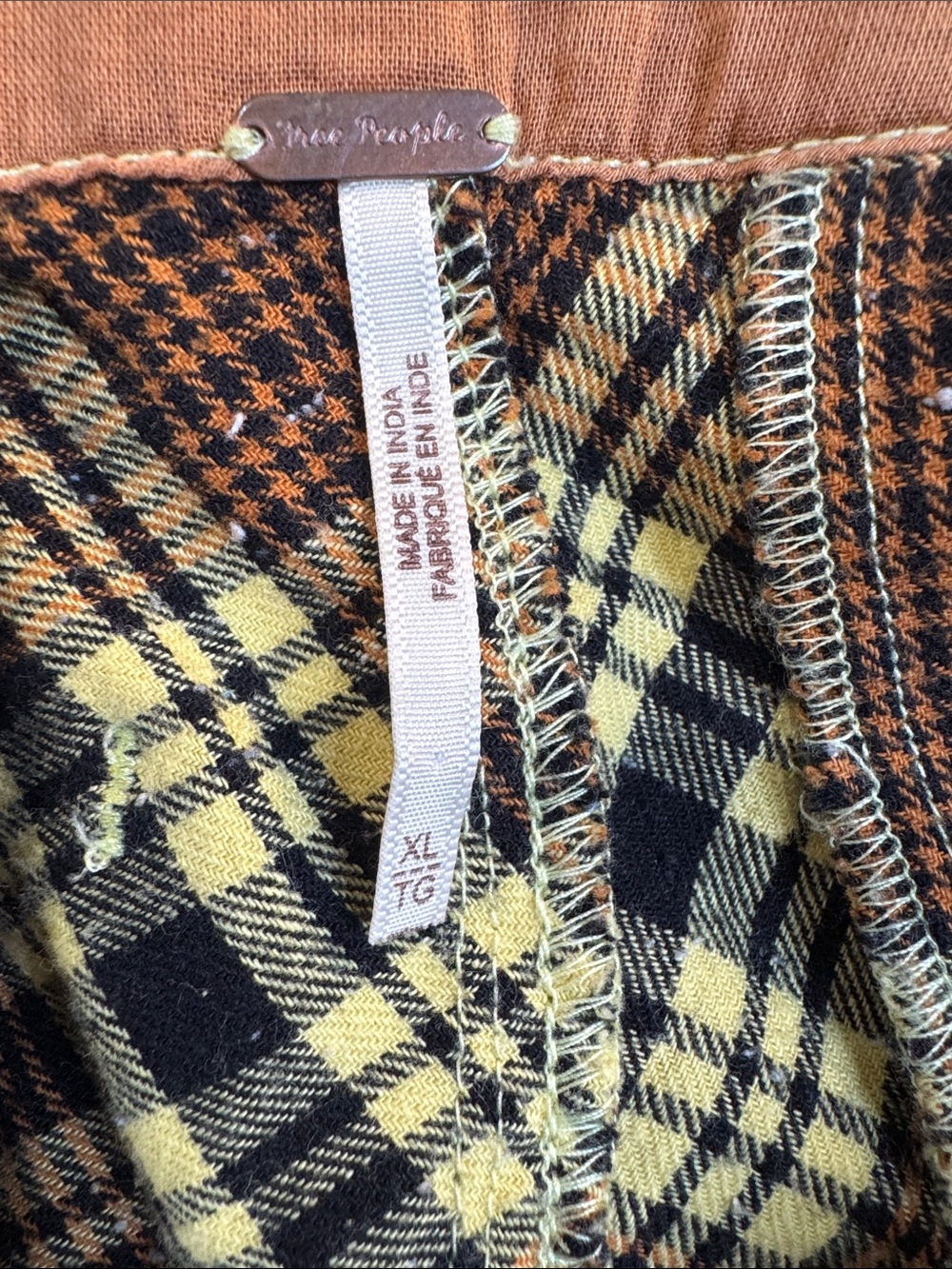 Free People Plaid Drop-Crotch Harem Cargo Pants #614 - Picture 3 of 4